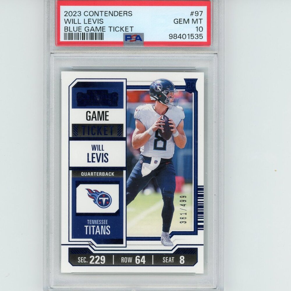 2023 Contenders - Blue Game Ticket #97 Will Levis (RC) PSA Gem Mint 10 #361/499.